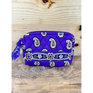 Vera Bradley Retired Women's Simply Violet Purple Paisley Quilted Makeup Bag Sma